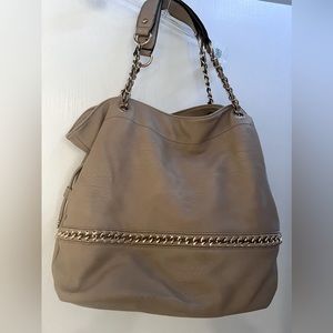 Gorgeous leather tan w/ gold accent purse
